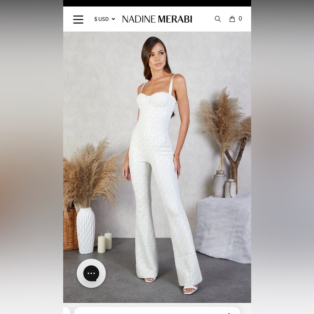 Nadine Merabi Hailey White Jumpsuit
